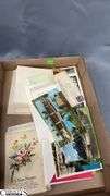 Postcards, Old Photographs, Framed Wedding Certificate from 1909 Measures 16x21