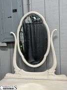 Painted Dresser with Tilt Mirror, Three Drawers, has Casters in Drawers 37x20x29, Mirror is 38" Tall