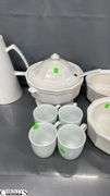 3 Pieces of Pfaltzgraff Largest 9" Tall, Pitcher, Coffee Mugs Some Chips and Wear