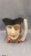 Four Hand-Painted Head Mugs, One has a Chip, Tallest 5.5"