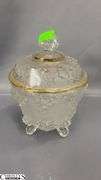 Clear Pressed Glass Vases, Candy Jars Tallest Vase 12.5"