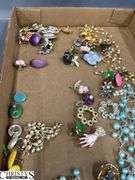 Costume Jewelry Pewter Necklace, Beads, Earrings