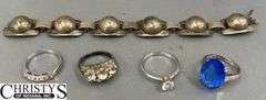 4 Rings and Bracelet Marked Sterling