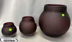 3 Piece Graduated Glass Vases Tallest 12"