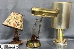 Three Table Lamps, One Lampshade, Tallest Lamp 16"
