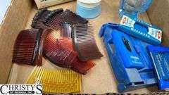 Razors, Blades, Remington Princess Electric Shaver in Original Box, Listerine, Killinger Hi-Jacs Cloth Coasters in Original Box, Hand Mirrors, Hair Combs, Perfume Bottles, Compact Purse Carry-All in Original Box, Bath Oil, Jergens Soap Bar
