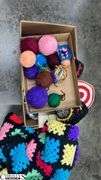 Boxes of Knitting Yarn and Crochet Afghans, Pot Holders