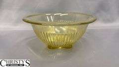Lidded Jars and Vaseline Glass Bowl 6.5"x3"