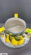 3 Handled Lemon Decor Vase Chiped 9" Tall