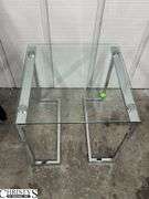 Chrome and Glass End Table 20x20x20