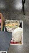 Cloth/Fabric Squares, Box with Fabric Squares, Box Measures 21x13.5