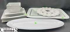 White Dishes, and Serving Items Some Wear Largest 21x13
