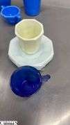Miniature Milk Glass Saucers 3.5", Cups, Glasses, Lidded Sugar and Creamer