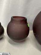 3 Piece Graduated Glass Vases Tallest 12"