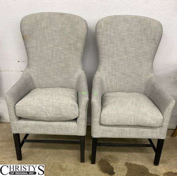 Pair of Grey Accent Chairs 43" Tall 24" Wide Few Spots Need Cleaned