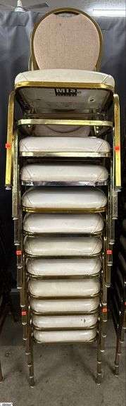 12 MTS Banquet Chairs - 36" x 18" seat of each - shows wear from use and storage
