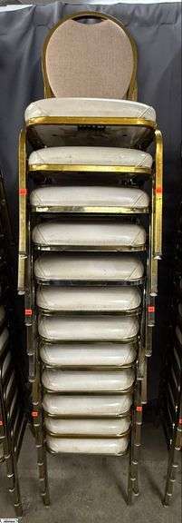12 MTS Banquet Chairs - 36" x 18" seat of each - shows wear from use and storage image