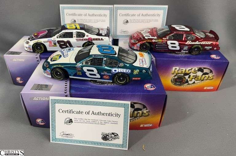 Dale Earnhardt Jr. 2004 Monte Carlo 1:24 Scale Diecast Cars - Budweiser, Taco Bell, Oreo/Ritz image