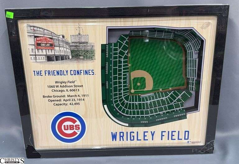 Chicago Cubs Wrigley Field 3D Stadium Views Shadow Box by YouTheFan image