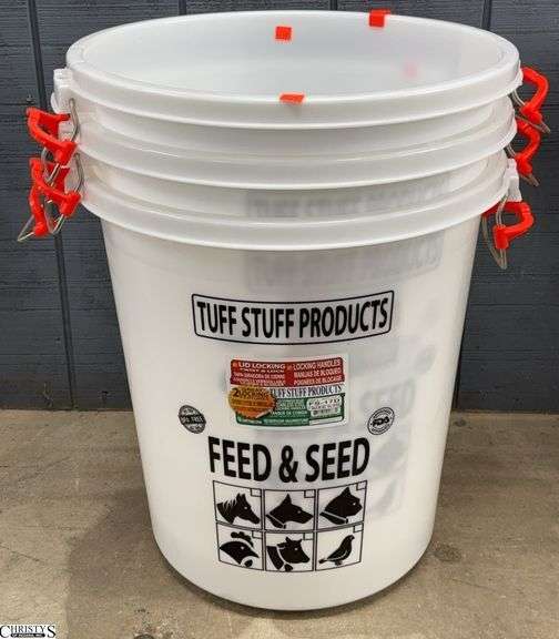 3 Tuff Stuff Products Feed and Seed 17 Gallon Buckets image