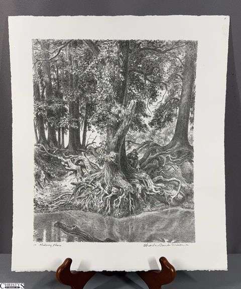 "Hiding Place" Signed Charles Bank Wilson Lithograph - Unframed - 13.5" x 16" of paper image