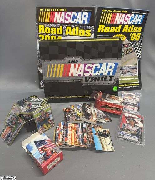 NASCAR Collectible Lot: Vault, Road Atlases, and Trading Cards image