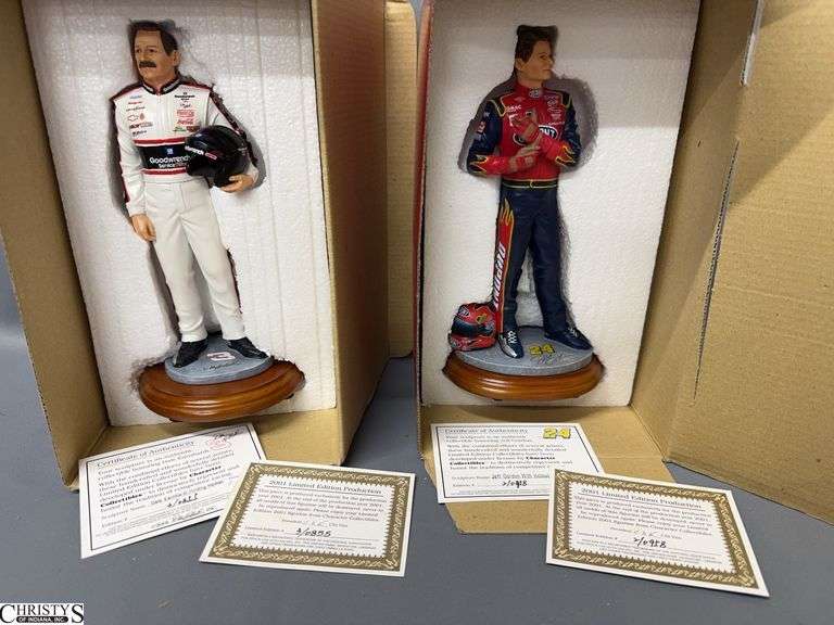 Dale Earnhardt & Jeff Gordon Character Collectibles NASCAR Figures 2001 Limited Edition 9" Tall image