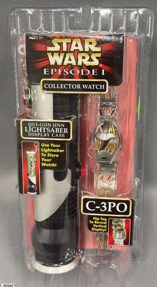 Star Wars Episode 1 C-3PO Collector Watch in Lightsaber Display Case image