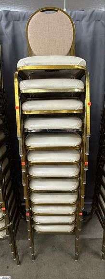 12 MTS Banquet Chairs - 36" x 18" seat of each - shows wear from use and storage