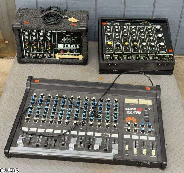 Sunn MX 4112, Kustom BC PA, and Crate PAB 4150 - Untested - 29" x 21" of Sunn - SKID NOT INCLUDED