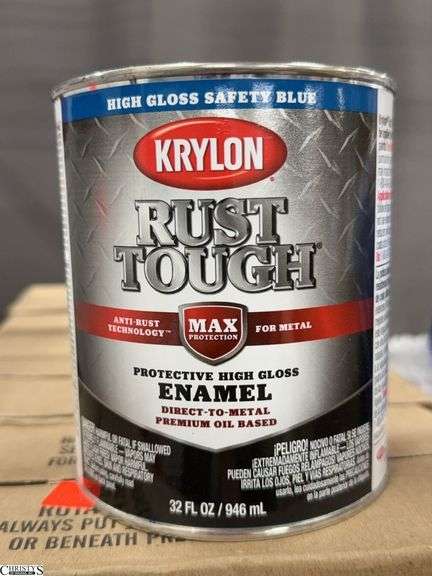 4 Boxes With 2qts Each High Gloss Safety Blue Enamel image