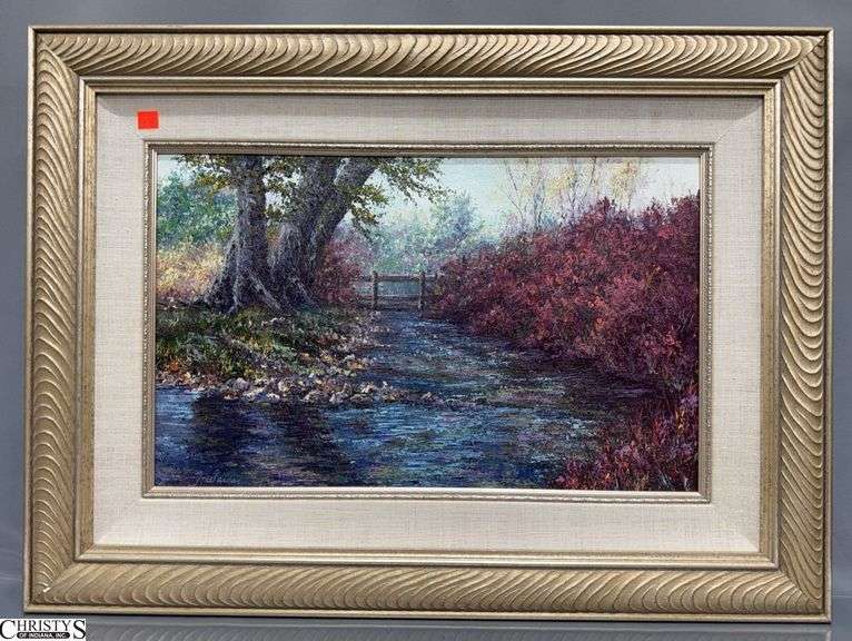 Framed Landscape Painting on Canvas, Appears Signed Lower Corner See Photos, Measures 30x22" image