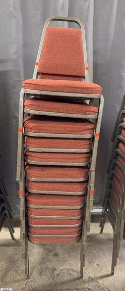 12 Vicro Banquet Chairs - 34" x 17" seat of each - Shows wear/damage from use and storage image