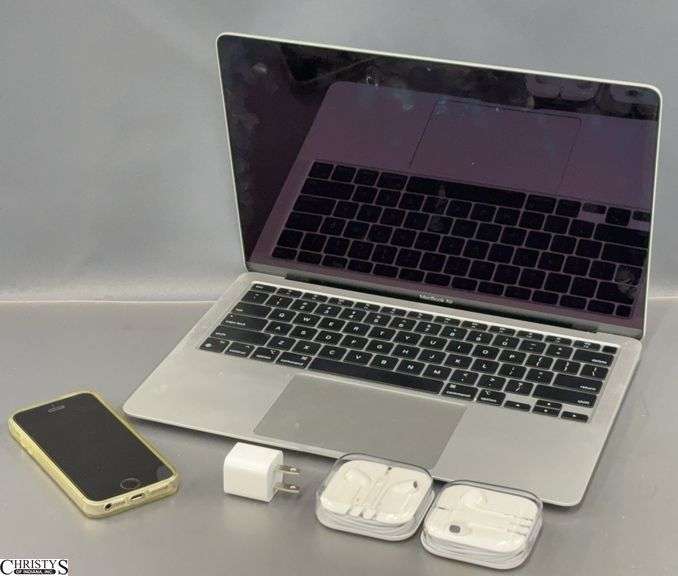 Apple Mac Book Model A2337, Apple iphone SE Model A1723, 2 Pairs Earbuds - No chargers image