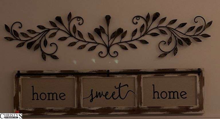 Home Sweet Home Decorator Sign and Metal Scrolled Wall Hanging - 45" W of largest image