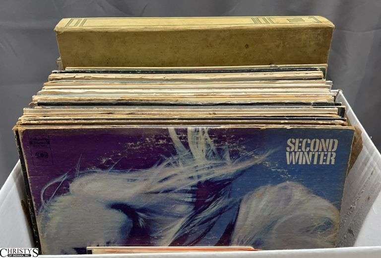 Assorted Records - KISS, Second Winter, Led Zeppelin, Liberace - appears to have odor, wear and damage to covers image