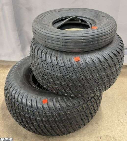 3 Tractor Or Trailer Tires, Largest With Rim 22x10.00 10 NHS image
