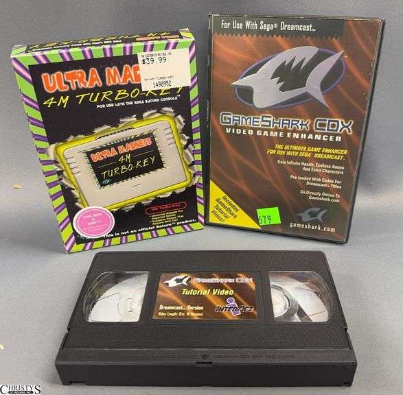 GameShark Dreamcast CDX and Ultra Madness 4M Turbo-Key for Sega Saturn with Tutorial Video image