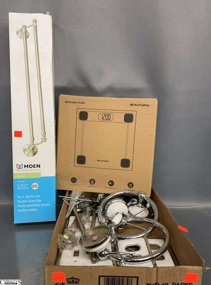 Bathroom Hardware - Outlet covers, Towel Holders, New Moen Towel Bar, Scale image