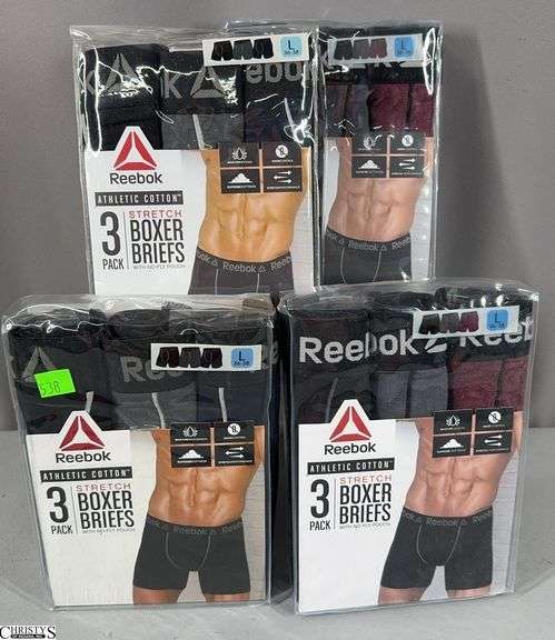 4 New Packages of 3 Reebok Boxer Briefs Size L 36-38 image