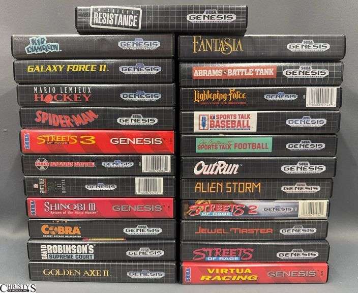 23 Sega Genesis Games -  Titles Including Virtua Racing, Spider-Man, Streets of Rage image