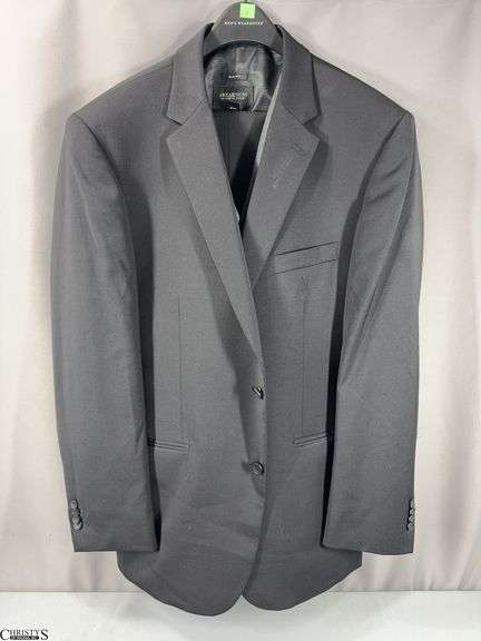 Black Kenneth Cole Awareness 3-Piece Suit.  The jacket is marked 44 Long, Slim Fit, the gray vest is marked XXL Slim Fit and the Trousers are marked Size 38 image