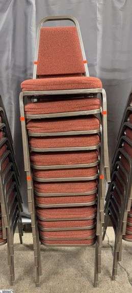 12 Vicro Banquet Chairs - 34" x 17" seat of each - Shows wear/damage from use and storage image