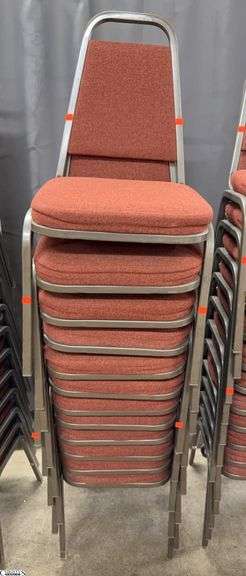 12 Vicro Banquet Chairs - 34" x 17" seat of each - Shows wear/damage from use and storage image