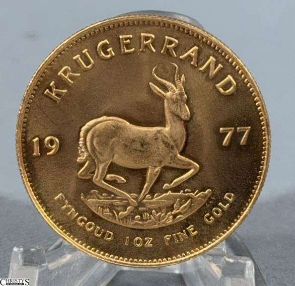 1977 South African Krugerrand 1 oz. Fine Gold Coin image