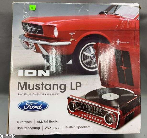 ION Ford Mustang LP 4-in-1 Classic-Car Styled Music Center Turntable image