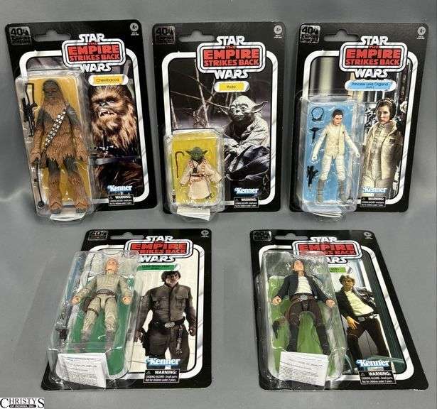 5pcs 2020 Kenner Star Wars The Empire Strikes Back Action Figures Chewbacca, Princess Leia Organa, Han Solo, Yoda, Luke Skywalker image