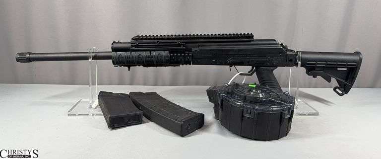 Izhmash (Russia) Saiga-12 Shotgun 12 ga. SN: H11429289 with 2 Magazines and a Drum Magazine in a Black Gun Case image