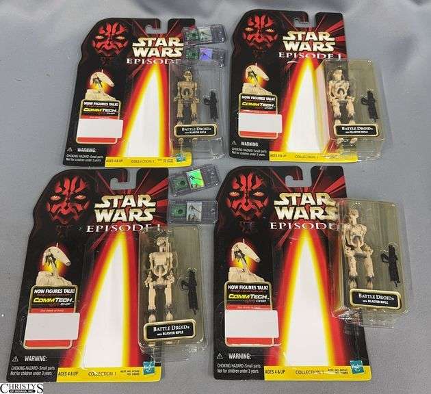 4 Star Wars Episode 1 Action Figures 1998 Battle Droid All Have Been Cut Open image