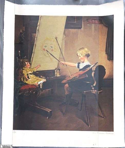 "The Artists Daughter" Norman Rockwell Lithograph - 172 of 200 - 33" x 28.5" of paper - unframed